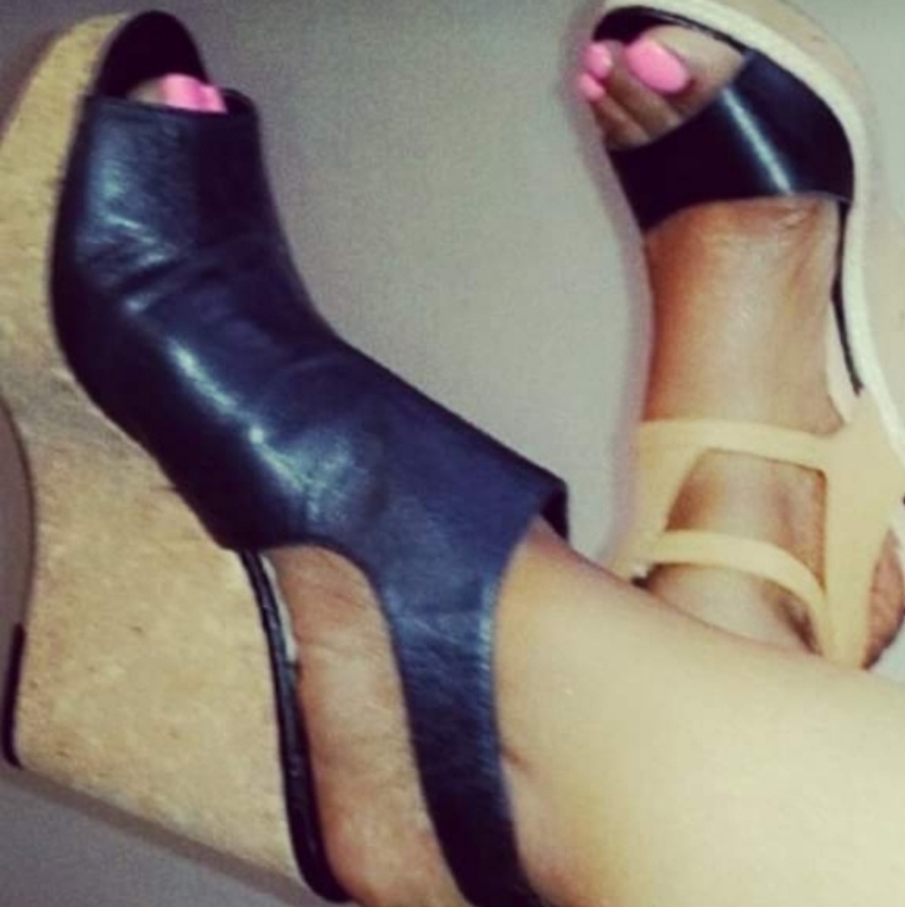 Black Cork Wedges